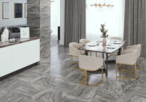 Фото Керамогранит лаппатированный Alma Ceramica Аркадия GFU04ARC70L серый 600*600*9 – купить в Прокопьевске: цена, описание, фото. Интернет-магазин 2