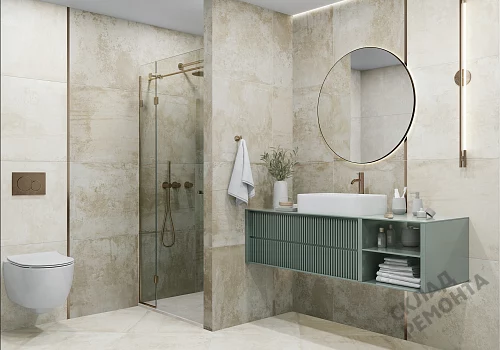 Фото Керамогранит матовый Alma Ceramica Цементо GFU6060CMT04R бежевый 600*600*9 – купить в Прокопьевске: цена, описание, фото. Интернет-магазин 5