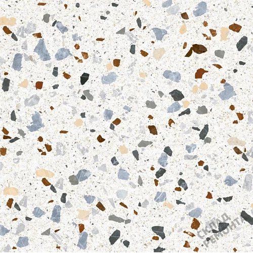 Фото Керамогранит матовый Steppe Ceramics Chips White белый 600*600*9 – купить в Прокопьевске: цена, описание, фото. Интернет-магазин 1