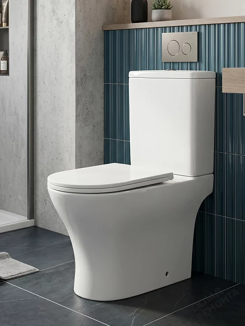 Фото Унитаз компакт напольный Calypso CS4851UQ-TK(OK) безободковый купить в Прокопьевске: цена, описание, фото. Интернет-магазин 1