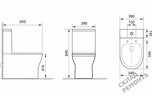 Фото Унитаз напольный Aquanet Roll-C 210764 безободковый купить в Прокопьевске: цена, описание, фото. Интернет-магазин 5