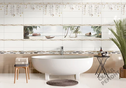 Фото Вставка Alma Ceramica Айленд DWA11ALD004 разноцветный 200*600 – купить в Прокопьевске: цена, описание, фото. Интернет-магазин 2